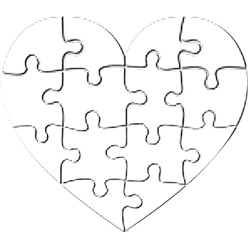 Puzzle Heart - 10 pcs