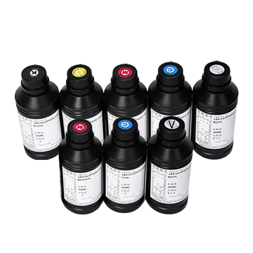 حبر UV للطابعة Funsun A1 UV - مجموعة (CMYK + W + LC + LM + ورنيش)