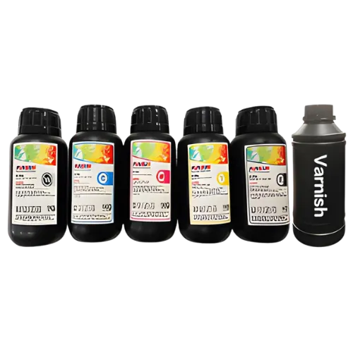 حبر لطابعة Funsun UV DTF- (CMYKW + الورنيش) مجموعة