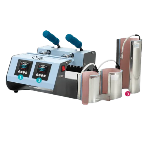 B Craft Double Mug Heat Press with 3 Interchangeable Heaters