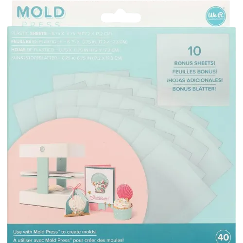 Memory Keepers Mold Press Plastic Sheets – Clear (40 Sheets Pack)