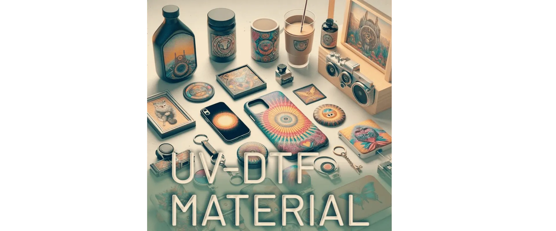 طباعة استيكر UV DTF احترافية مقاس 100 × 27 سم