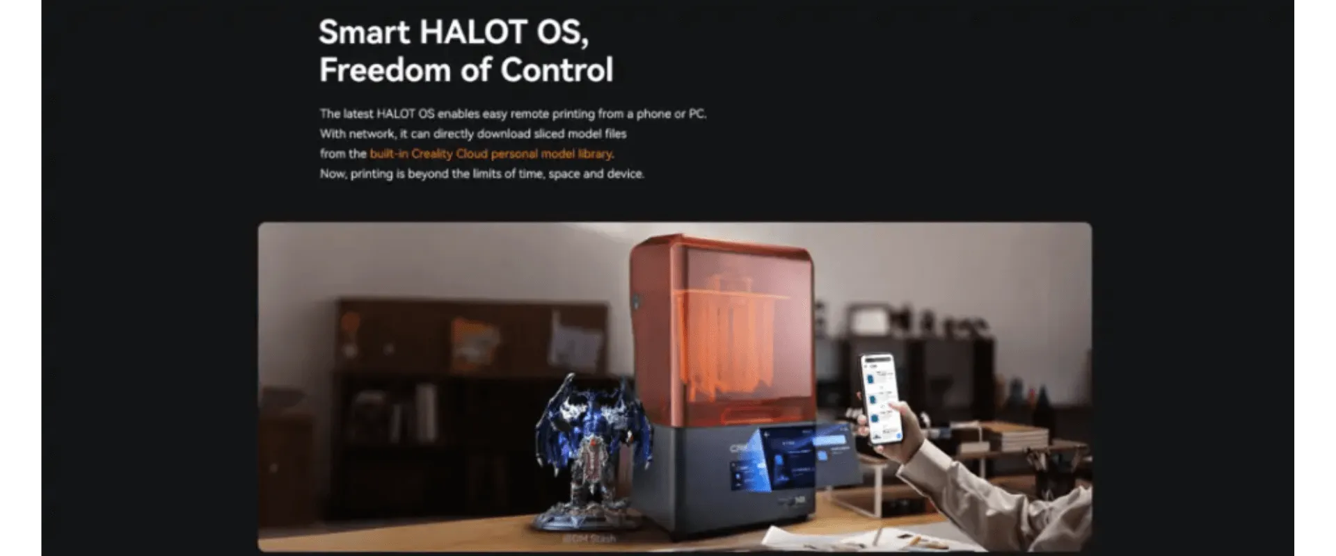 طابعة كريالتي الريزن ثلاثية الأبعاد Halot Mage S بدقة 14K فائقة الوضوح - مقاس 22*12*23سم