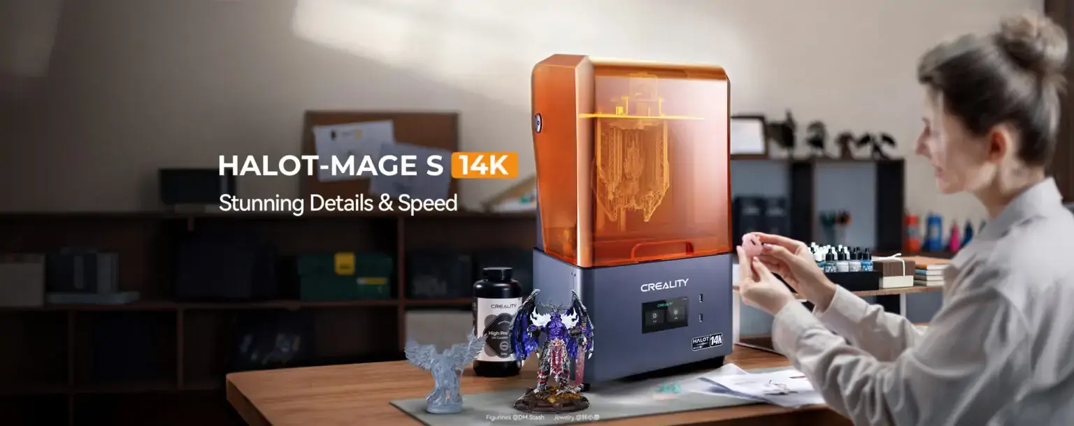 طابعة كريالتي الريزن ثلاثية الأبعاد Halot Mage S بدقة 14K فائقة الوضوح - مقاس 22*12*23سم