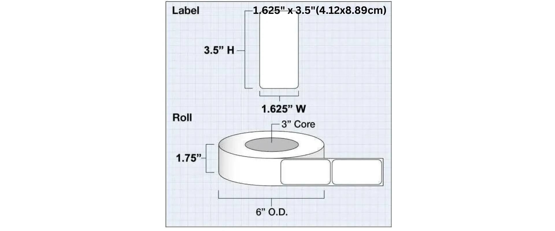 رول طباعة ليبل أبيض بوليستر قوي اللمعان لطابعات الليبل LX600/610/910- عدة مقاسات