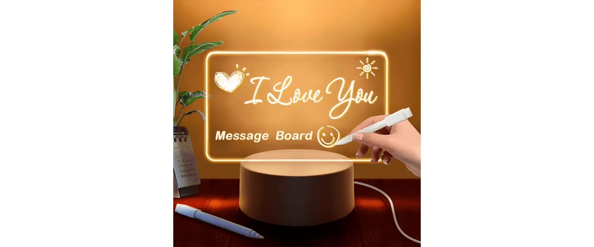 لوحة مضيئة سحرية مع قلم - عرض رسائل مضيء للمنزل والمكتب