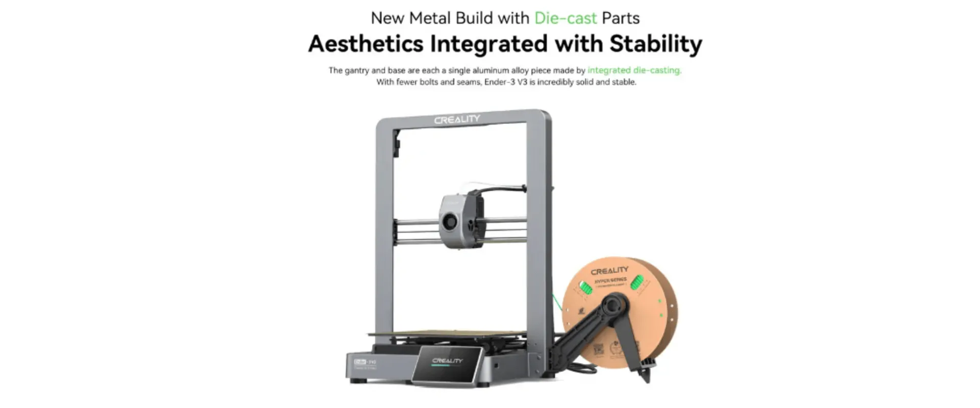 طابعة Ender 3 V3 ثلاثية الأبعاد بجودة عالية وسرعة فائقةمقاس 22*22*25سم